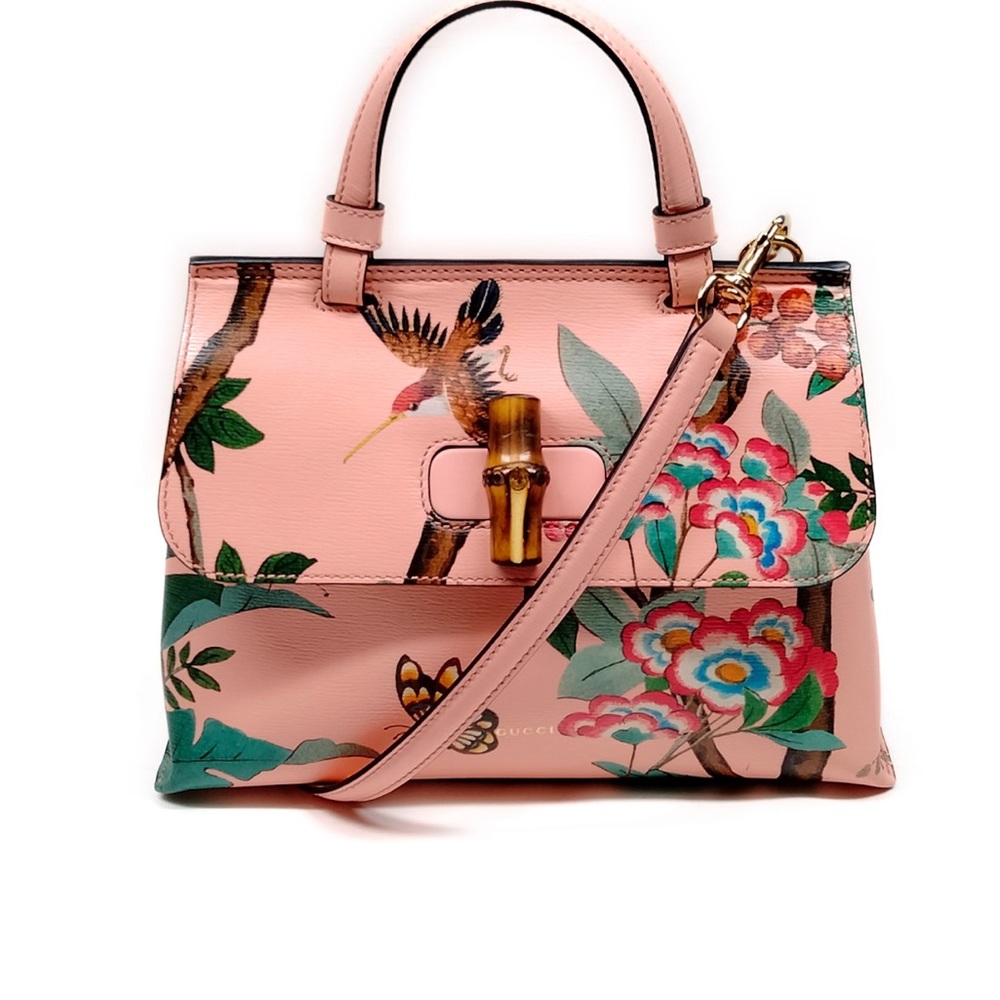 Gucci Tian Pink Leather Handbag